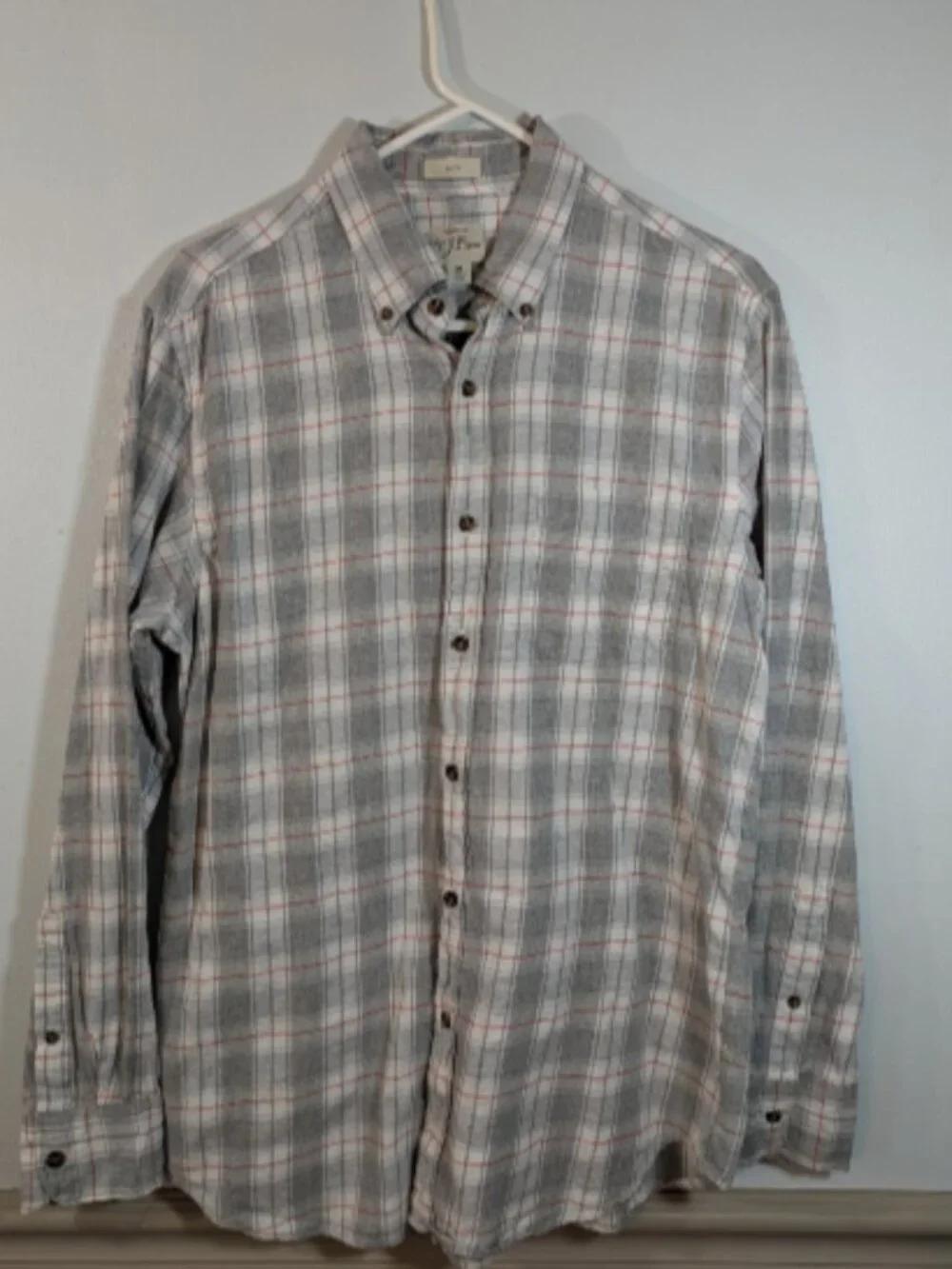 J.Crew Men's Medium Slim Gray Plaid Flannel Long Sleeve Reimagined By J Crew